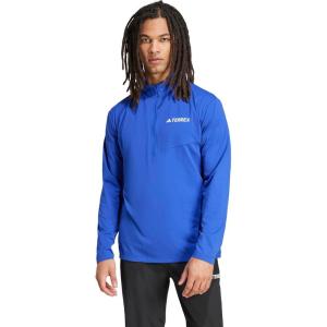 imageadidas Mens Terrex Multi HalfZip Long Sleeve Hiking TShirtSemi Lucid Blue
