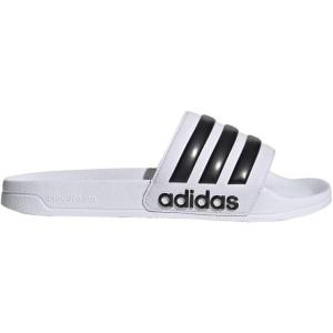 imageadidas Unisex Adult Adilette Shower Slip On SlidesWhiteWhiteBlack