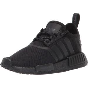imageadidas UnisexChild NMDr1 C Little Kid SneakerBlackBlackGrey Elastic