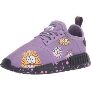imageadidas UnisexChild NMDr1 C Little Kid SneakerSuper PurpleWhiteShadow Navy Elastic