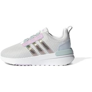 imageadidas UnisexChild Racer TR21 Running ShoeWhiteAlmost PinkBlue Tint