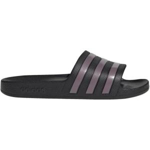 imageadidas Womens Adilette Aqua Slide SandalCore BlackMatt Purple MetallicCore Black