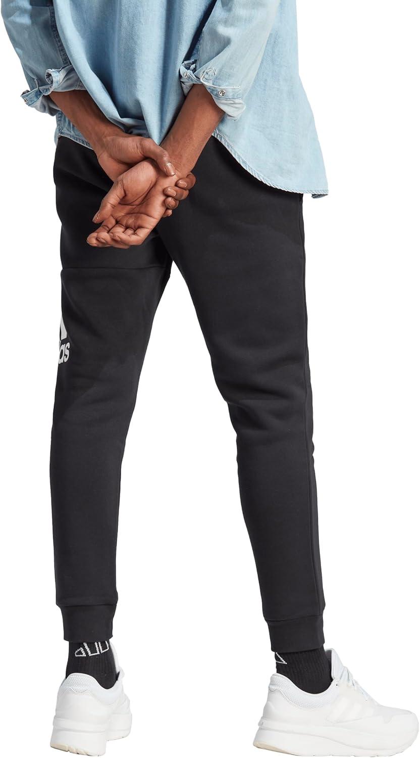 imageAdidas Mens Essentials Fleece Tapered Cuff Big Logo PantsBlack