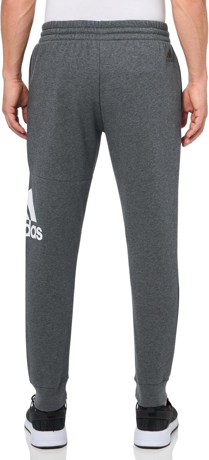 imageAdidas Mens Essentials Fleece Tapered Cuff Big Logo PantsDark Grey Heather
