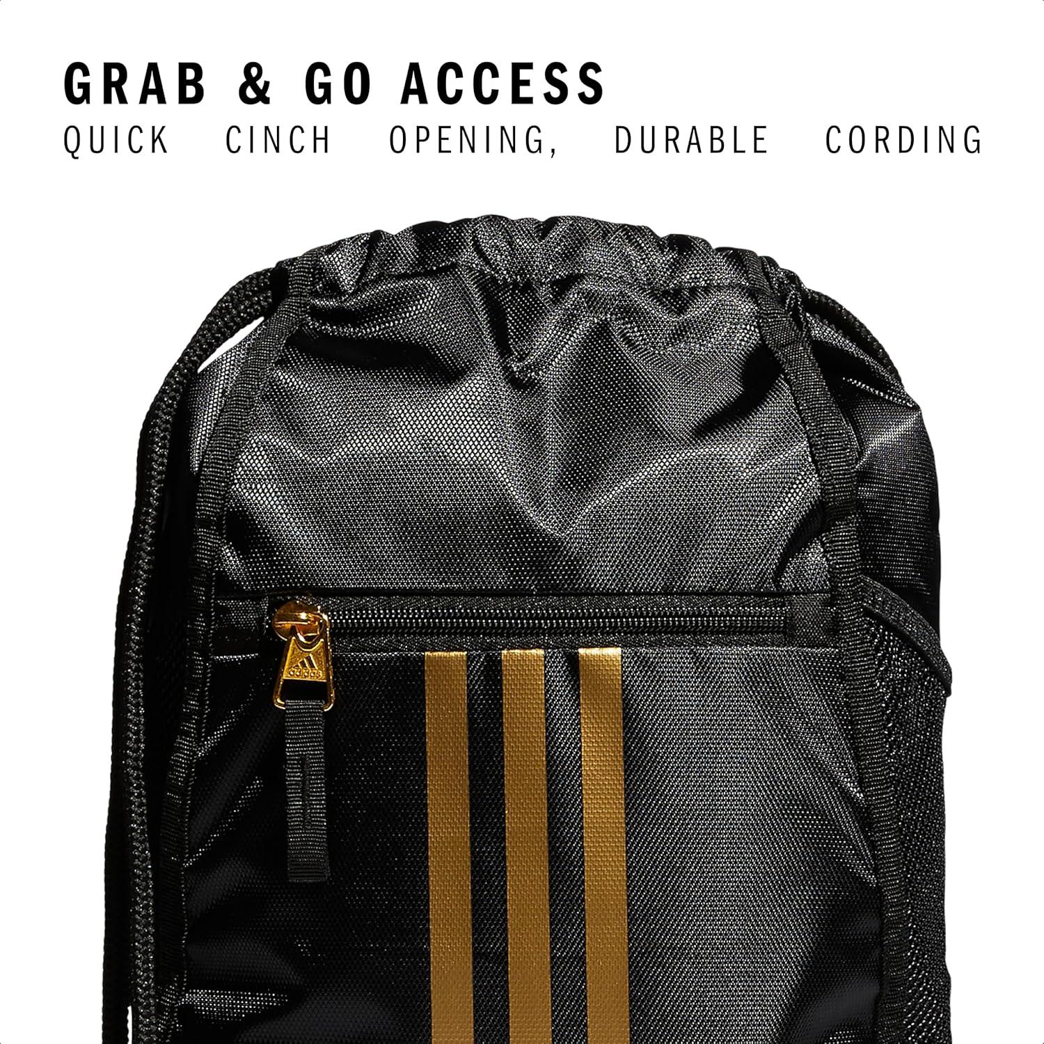 imageadidas Alliance Sackpack  Drawstring Backpack Small Bag for Men and Women Tropic BloomClear Pink One SizeBlackGold Metallic