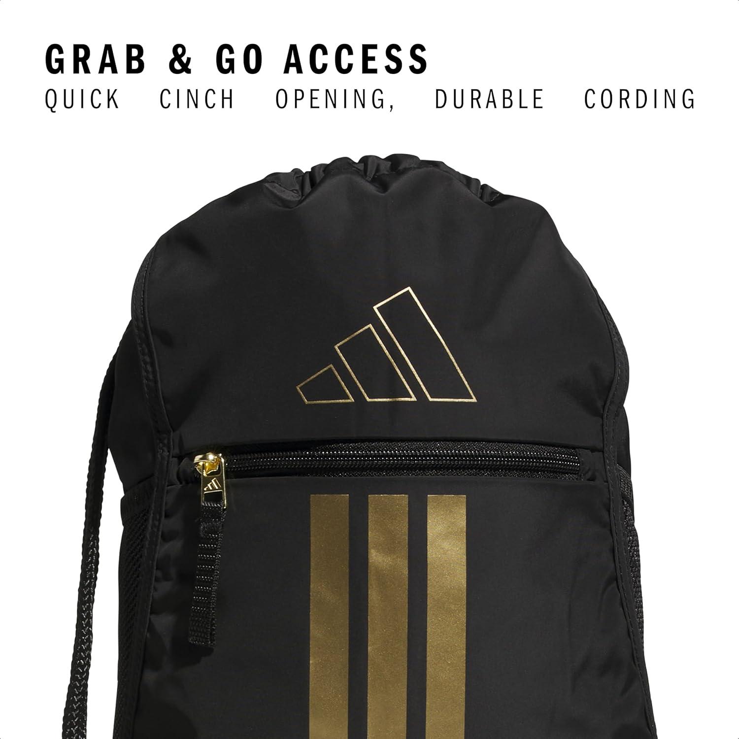 imageadidas Alliance Sackpack  Drawstring Backpack Small Bag for Men and Women Tropic BloomClear Pink One SizeBlackGold Metallic30