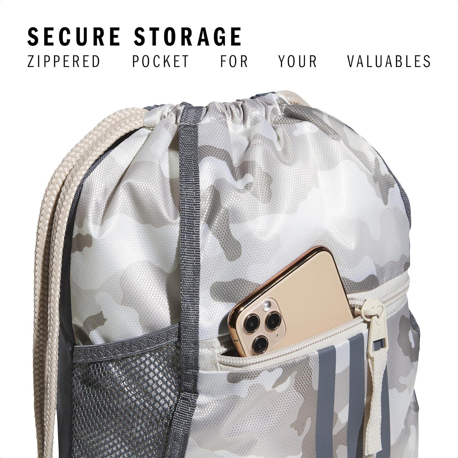 imageadidas Alliance Sackpack  Drawstring Backpack Small Bag for Men and Women Tropic BloomClear Pink One SizeCamouflage Wonder BeigeOnix GreyAlumina Beige20