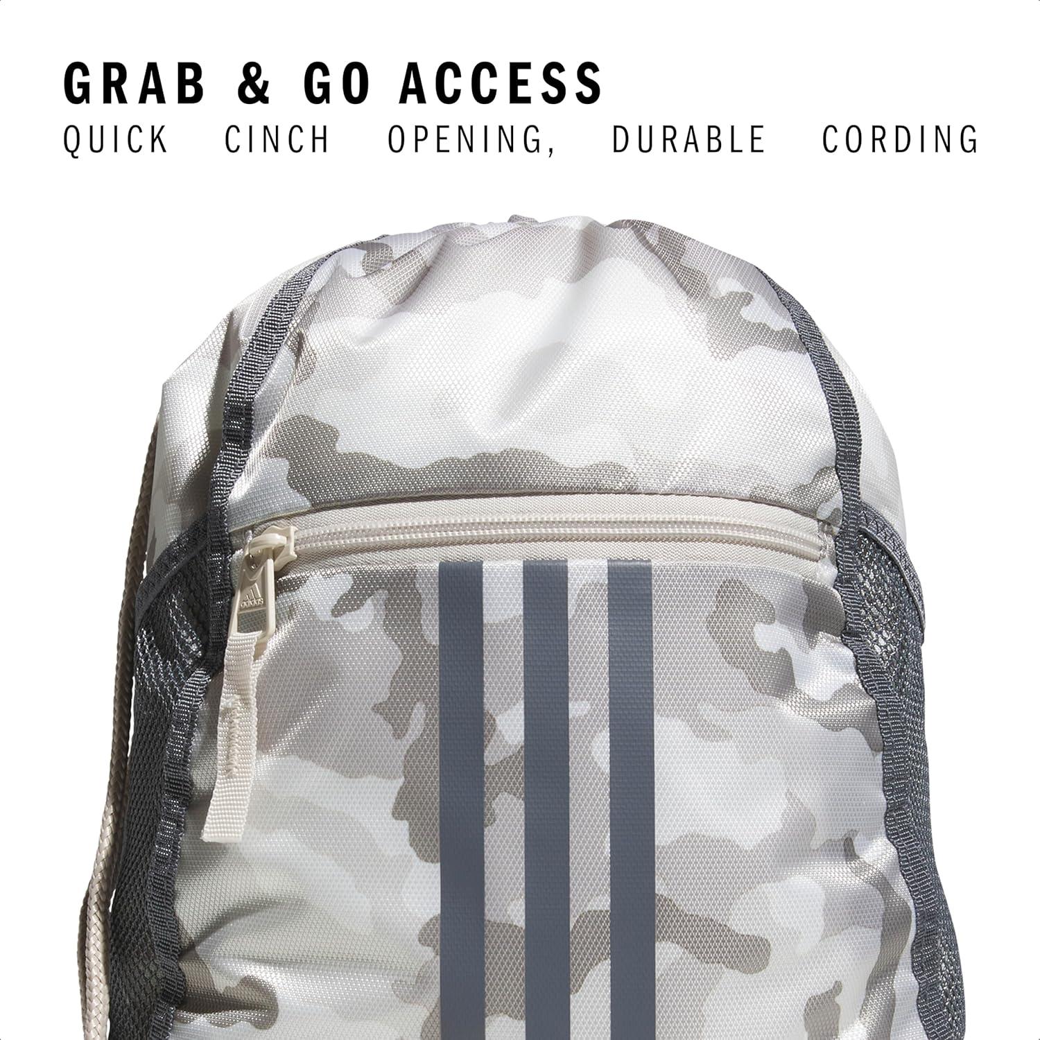 imageadidas Alliance Sackpack  Drawstring Backpack Small Bag for Men and Women Tropic BloomClear Pink One SizeCamouflage Wonder BeigeOnix GreyAlumina Beige20
