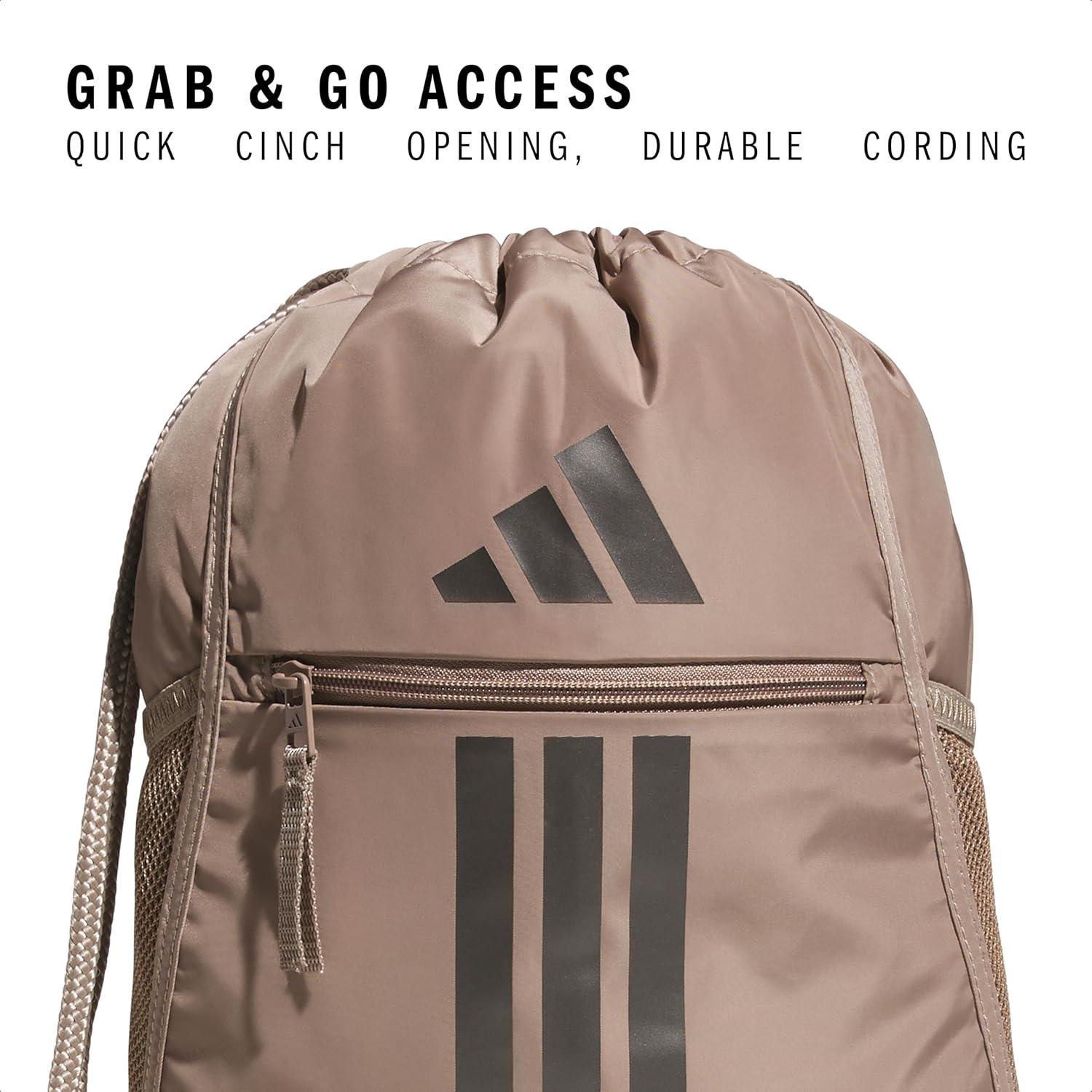 imageadidas Alliance Sackpack  Drawstring Backpack Small Bag for Men and Women Tropic BloomClear Pink One SizeChalky BrownGunmetal30