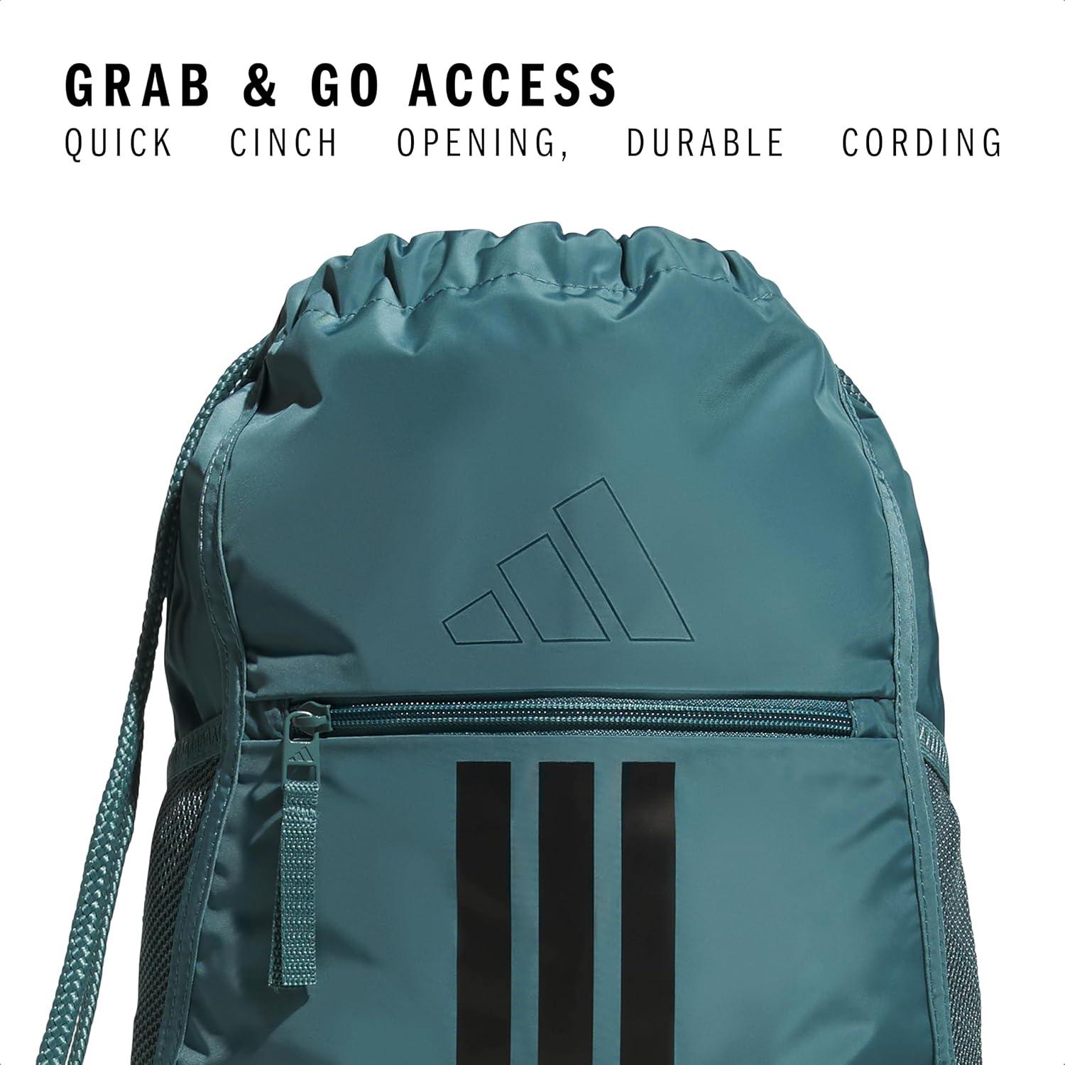 imageadidas Alliance Sackpack  Drawstring Backpack Small Bag for Men and Women Tropic BloomClear Pink One SizePreloved Teal GreenBlack30