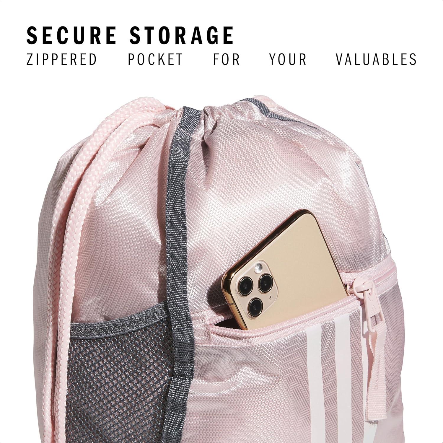 imageadidas Alliance Sackpack  Drawstring Backpack Small Bag for Men and Women Tropic BloomClear Pink One SizeSandy PinkWhite20