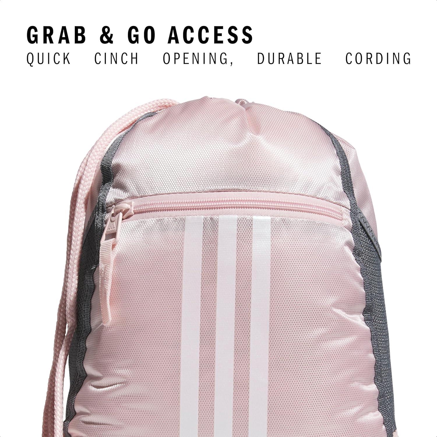 imageadidas Alliance Sackpack  Drawstring Backpack Small Bag for Men and Women Tropic BloomClear Pink One SizeSandy PinkWhite20