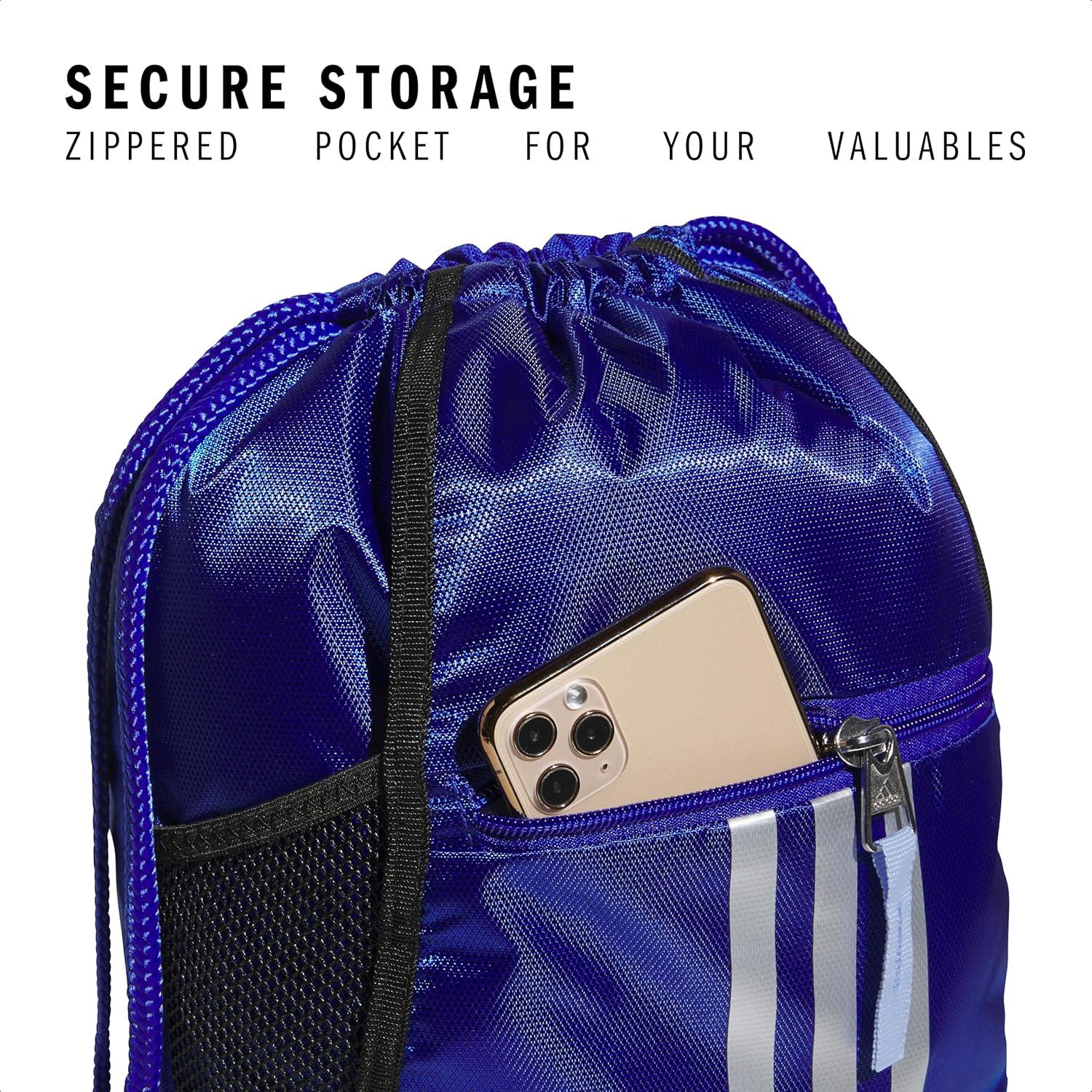 imageadidas Alliance Sackpack  Drawstring Backpack Small Bag for Men and Women Tropic BloomClear Pink One SizeSemi Lucid BlueSilver MetallicBlue Spark20