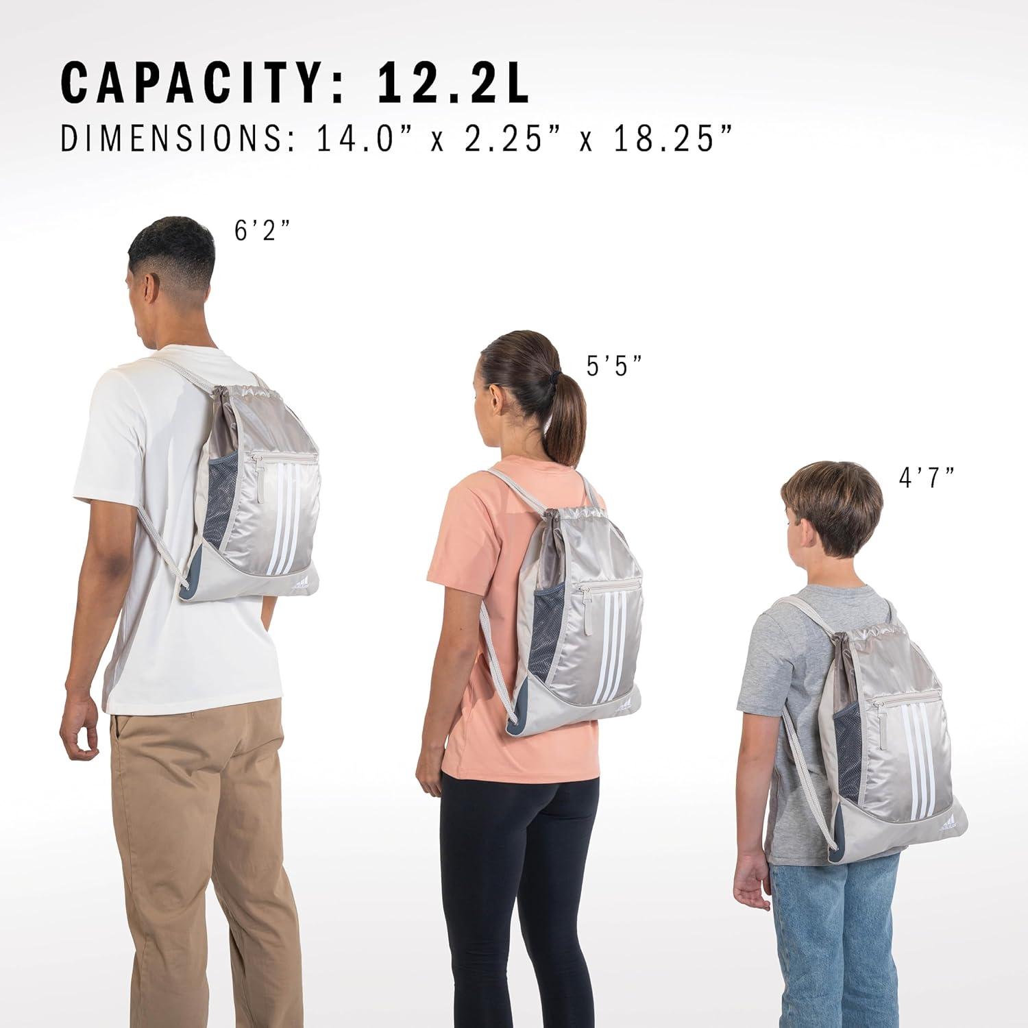 imageadidas Alliance Sackpack  Drawstring Backpack Small Bag for Men and Women Tropic BloomClear Pink One SizeSilver GreenWhiteOnix Grey20
