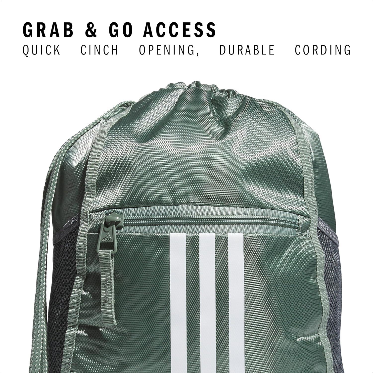 imageadidas Alliance Sackpack  Drawstring Backpack Small Bag for Men and Women Tropic BloomClear Pink One SizeSilver GreenWhiteOnix Grey20