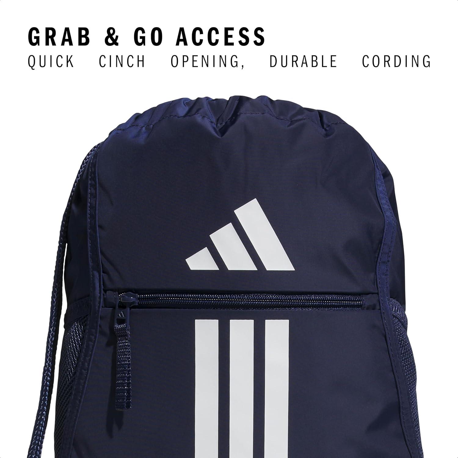 imageadidas Alliance Sackpack  Drawstring Backpack Small Bag for Men and Women Tropic BloomClear Pink One SizeTeam Navy Blue 230