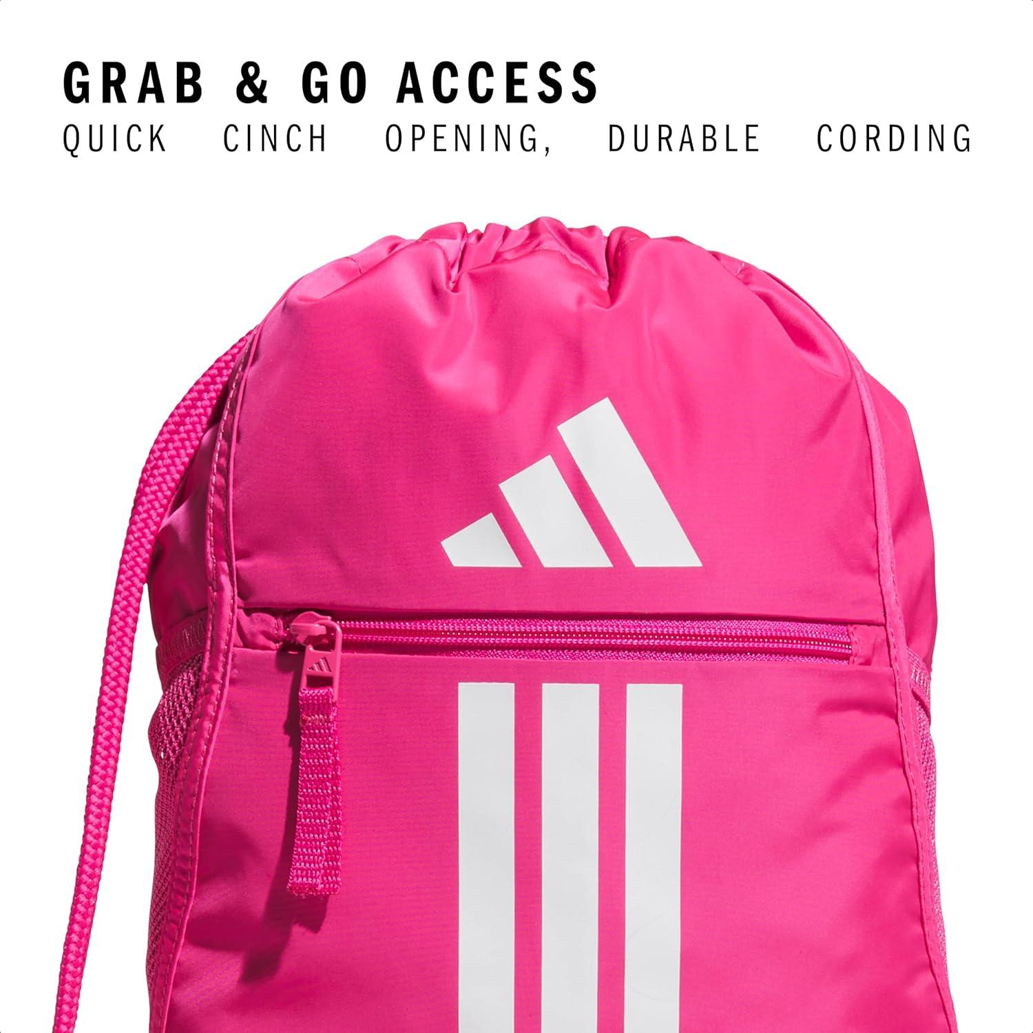 imageadidas Alliance Sackpack  Drawstring Backpack Small Bag for Men and Women Tropic BloomClear Pink One SizeTeam Shock Pink 2White30