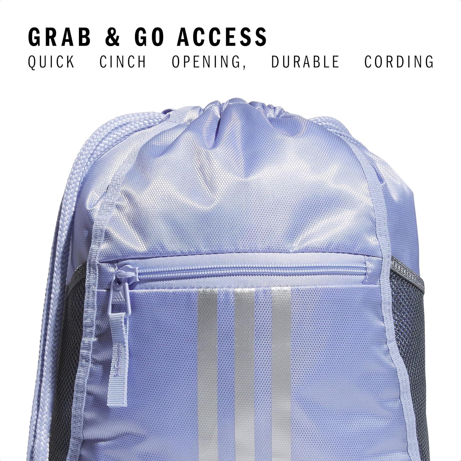 imageadidas Alliance Sackpack  Drawstring Backpack Small Bag for Men and Women Tropic BloomClear Pink One SizeViolet Tone PurpleSilver Metallic20
