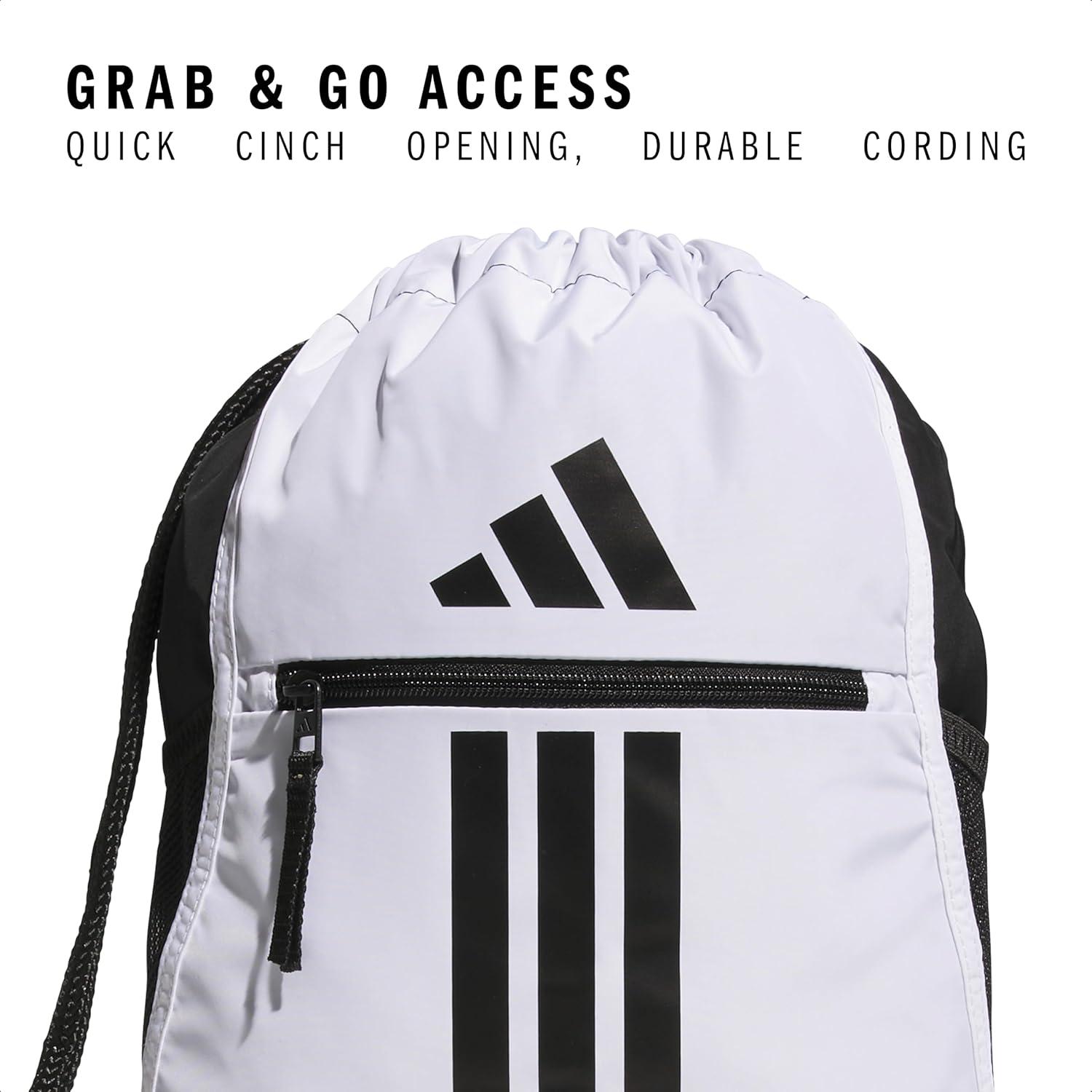 imageadidas Alliance Sackpack  Drawstring Backpack Small Bag for Men and Women Tropic BloomClear Pink One SizeWhiteBlack30
