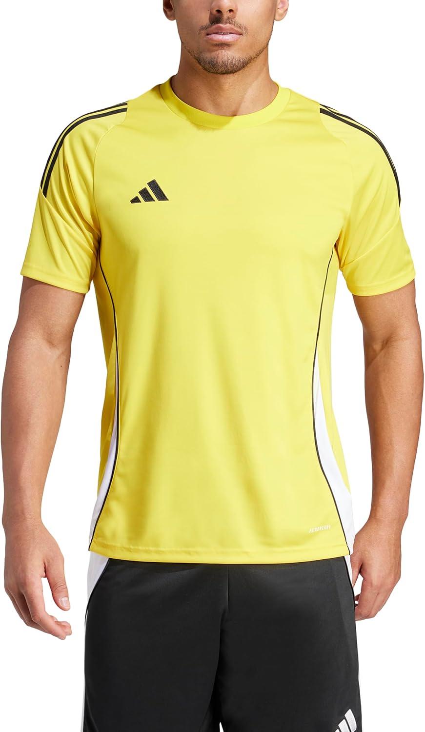 imageadidas mens Tiro 24 JerseyTeam YellowWhite