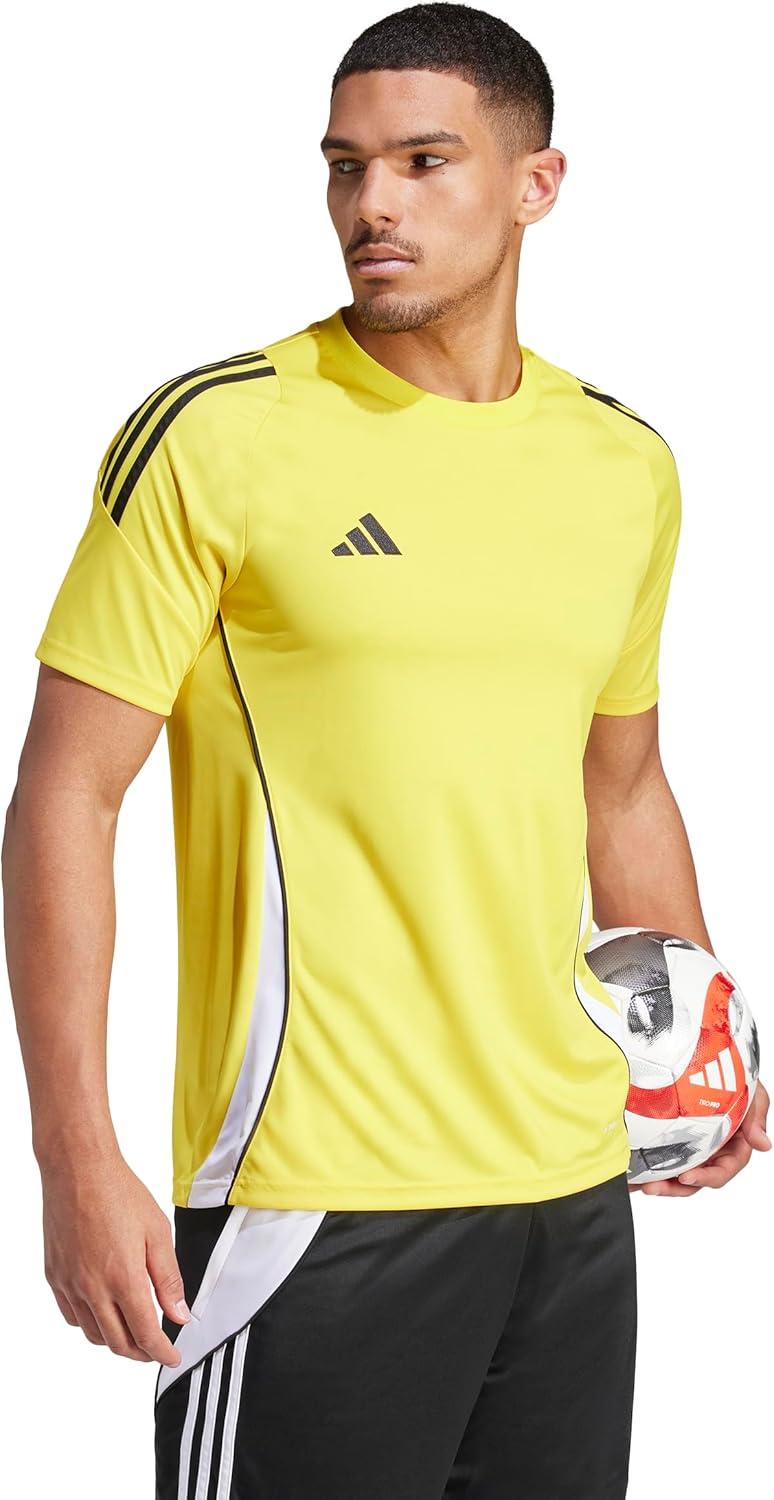 imageadidas mens Tiro 24 JerseyTeam YellowWhite