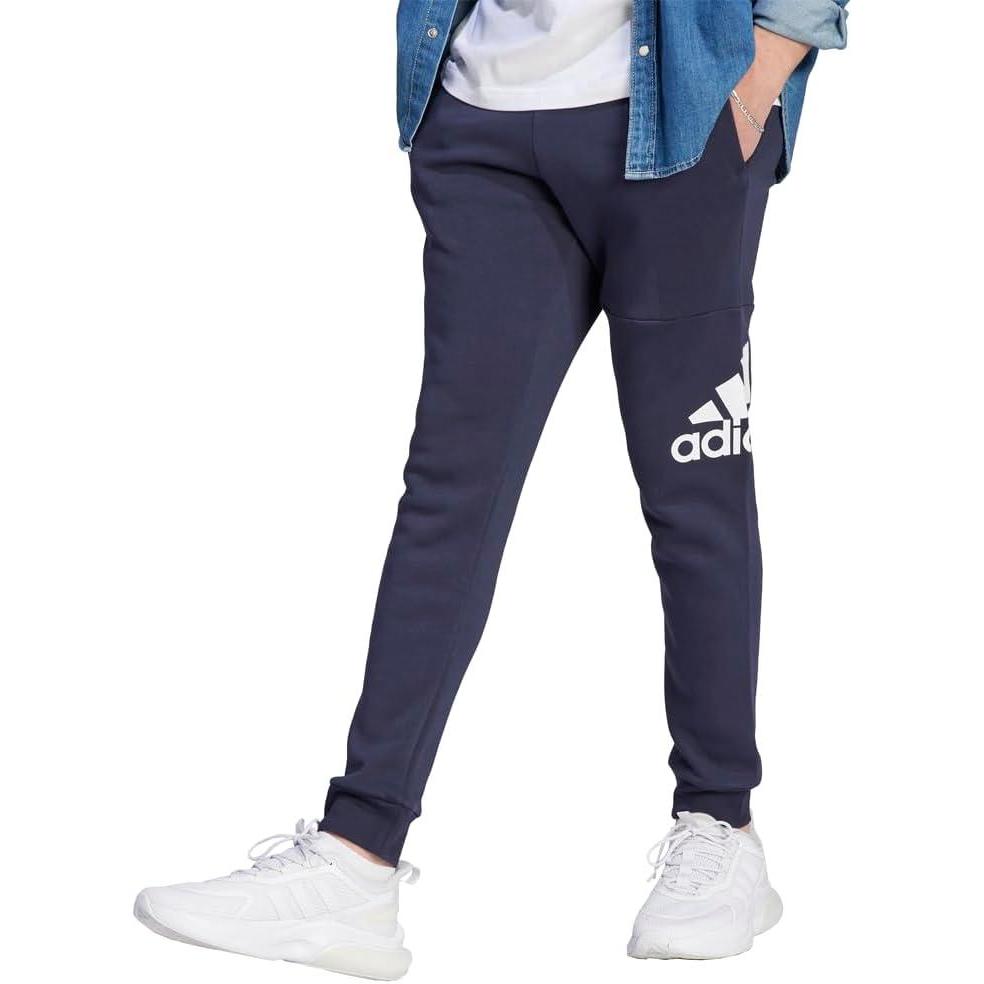 imageAdidas Mens Essentials Fleece Tapered Cuff Big Logo PantsBlue