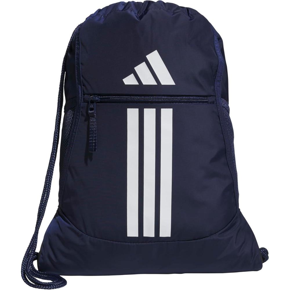 imageadidas Alliance Sackpack  Drawstring Backpack Small Bag for Men and Women Tropic BloomClear Pink One SizeTeam Navy Blue 230
