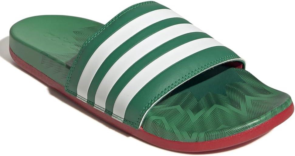 imageadidas Unisex Adult Adilette Comfort SlideVivid GreenWhiteScarlet