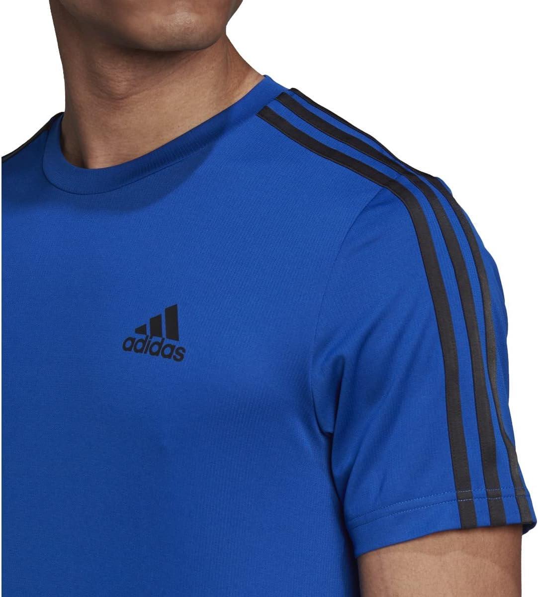 imageadidas Mens Aeroready Designed 2 Move Sport 3Stripes TeeTeam Royal BlueBlack