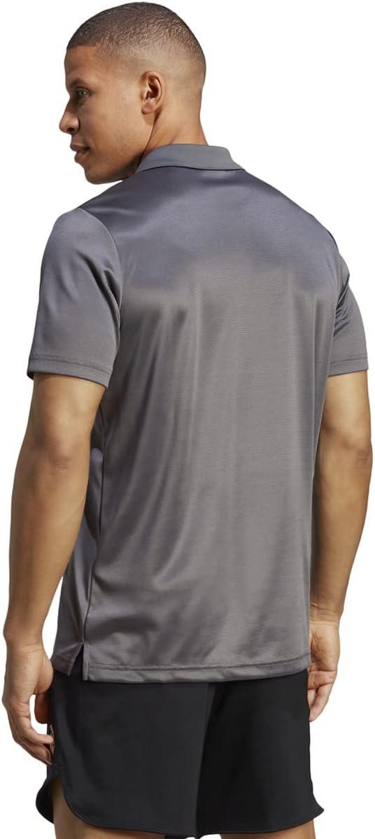imageadidas Mens Designed to Move 3Stripes Polo ShirtGreyBlack