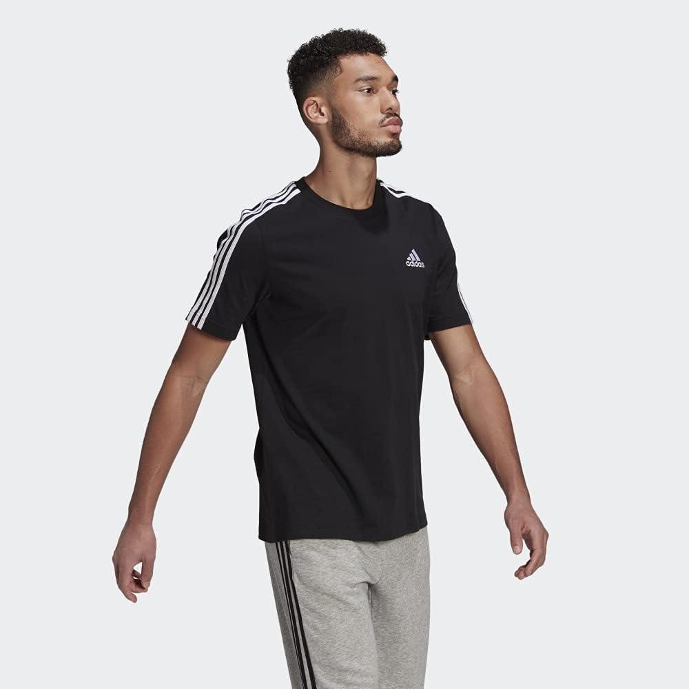 imageadidas Mens Essentials 3stripes TeeBlack  White