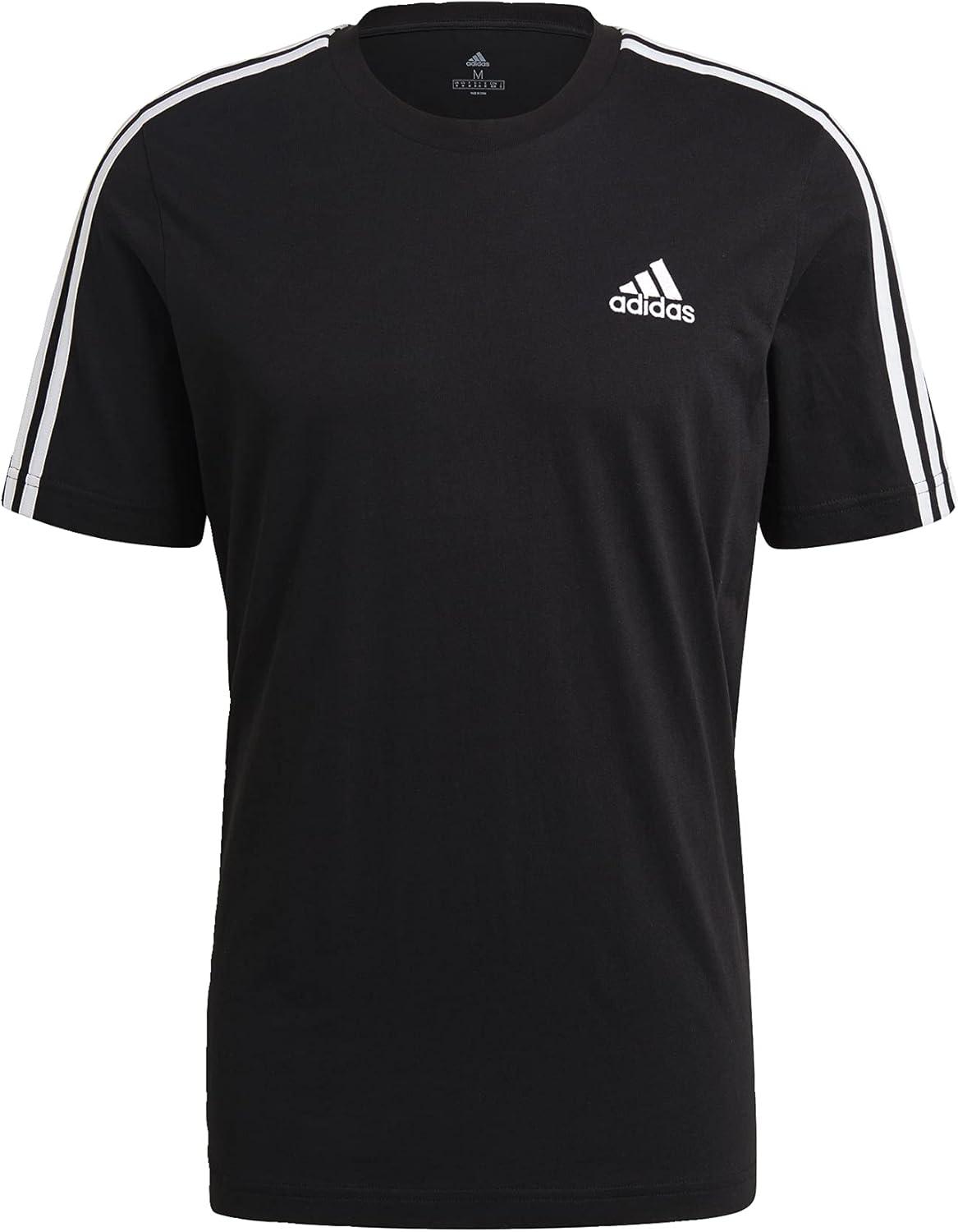 imageadidas Mens Essentials 3stripes TeeBlack  White