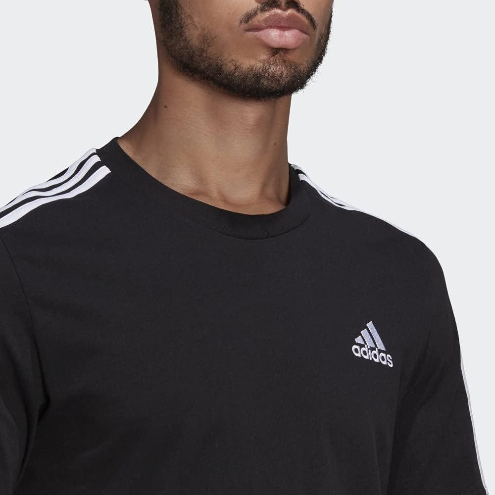 imageadidas Mens Essentials 3stripes TeeBlack  White