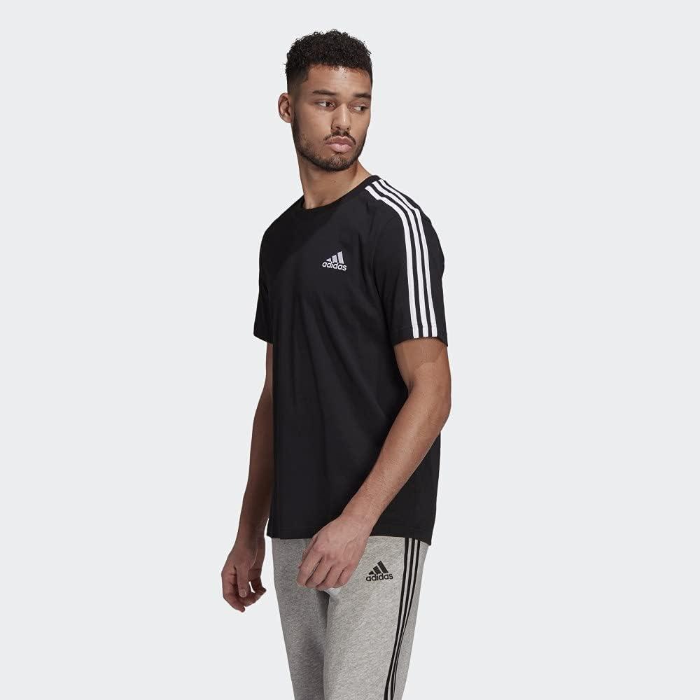 imageadidas Mens Essentials 3stripes TeeBlack  White