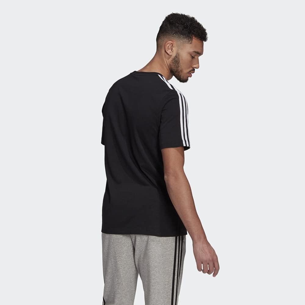 imageadidas Mens Essentials 3stripes TeeBlack  White