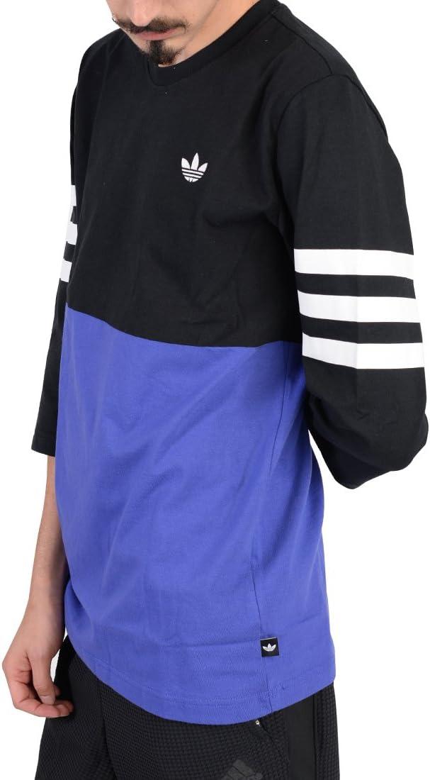 imageadidas Mens Essentials 3stripes TeeBlackPurpleWhitepurple