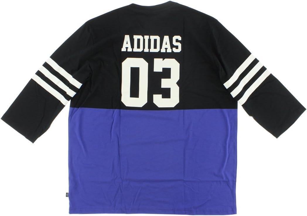 imageadidas Mens Essentials 3stripes TeeBlackPurpleWhitepurple