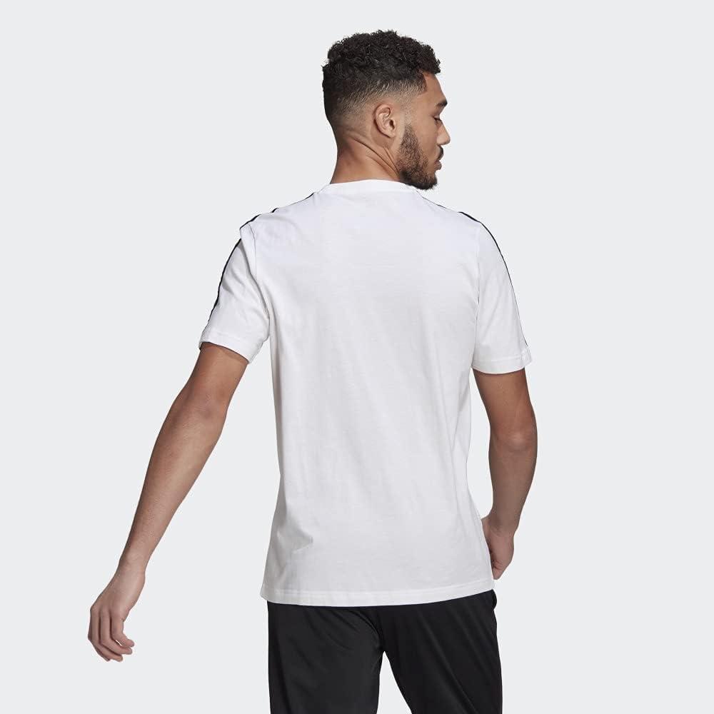imageadidas Mens Essentials 3stripes TeeWhiteBlack
