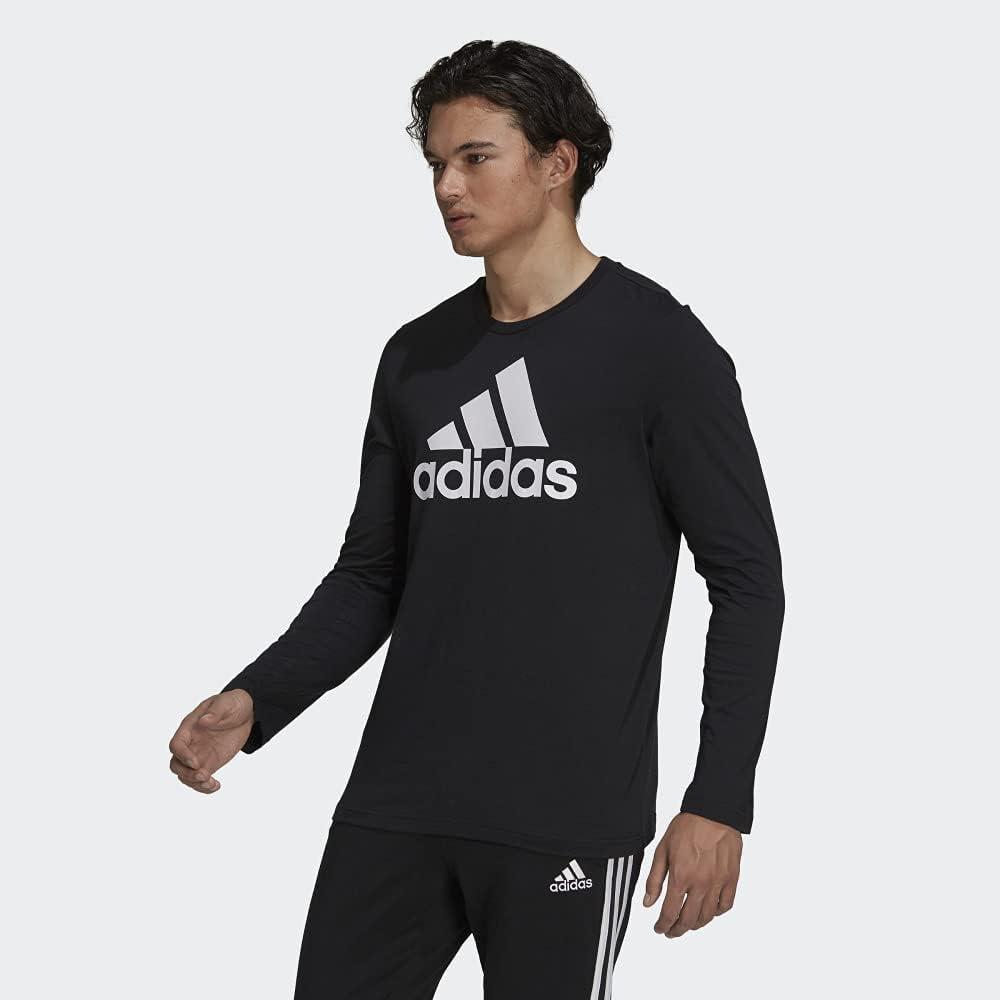 imageadidas Mens Essentials Long Sleeve TeeBlackWhiteWhite
