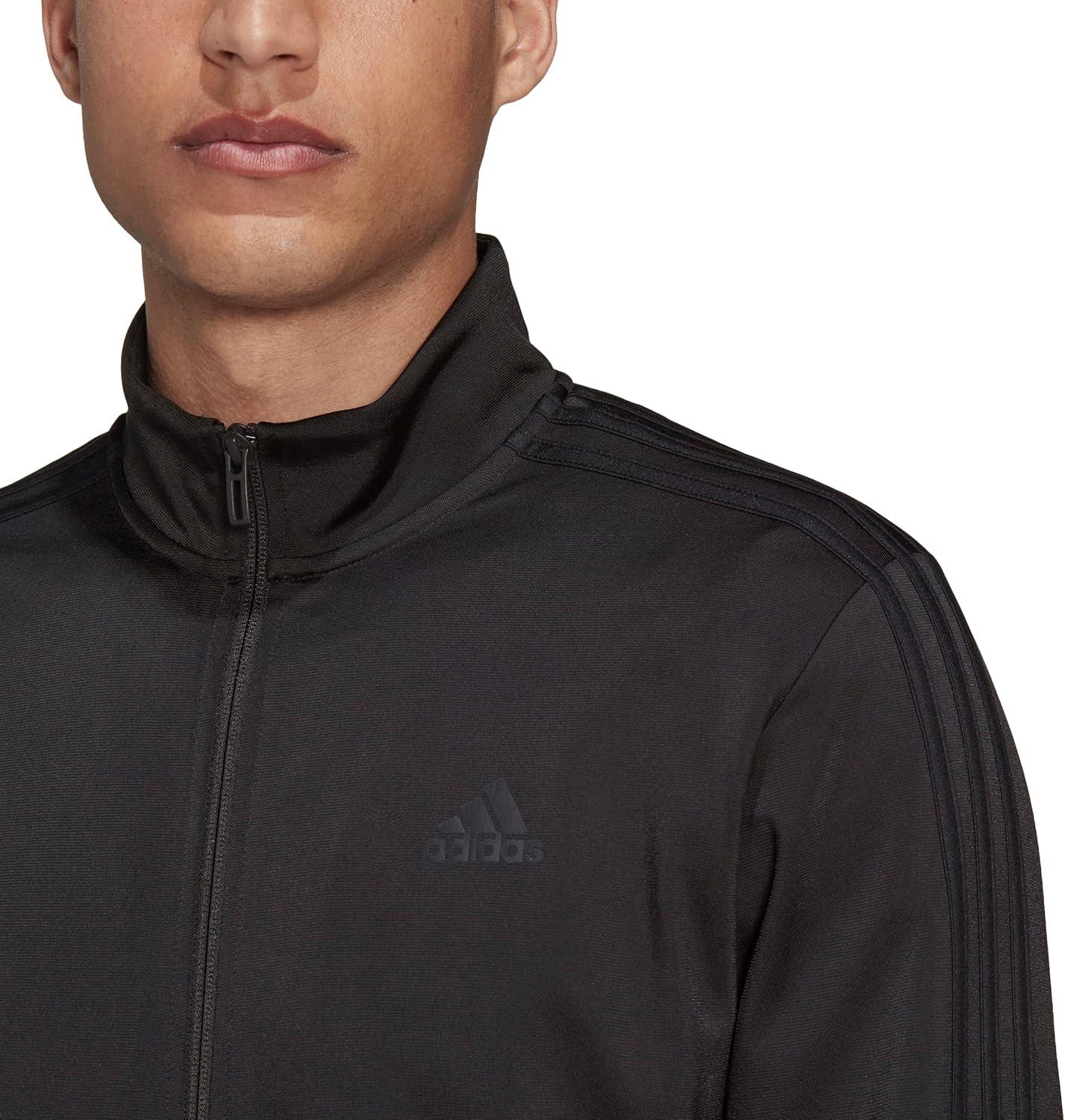 imageadidas Mens Essentials Warmup 3stripes Track TopBlackBlack