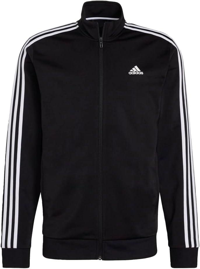 imageadidas Mens Essentials Warmup 3stripes Track TopBlackWhite