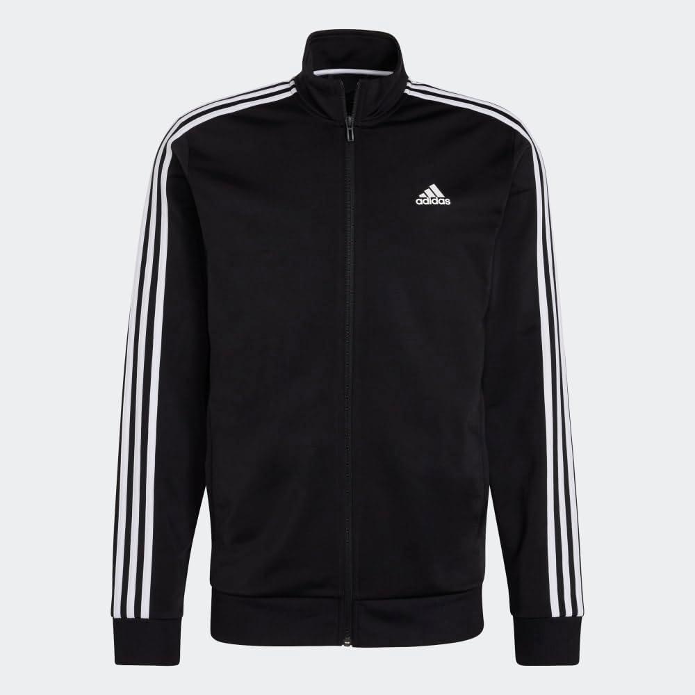 imageadidas Mens Essentials Warmup 3stripes Track TopBlackWhite