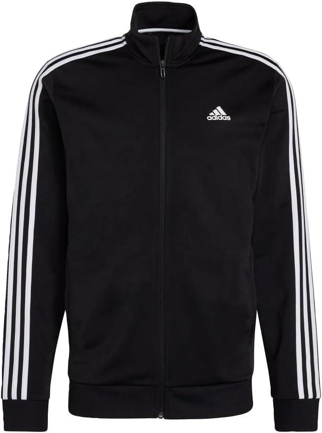 imageadidas Mens Essentials Warmup 3stripes Track TopBlackWhite
