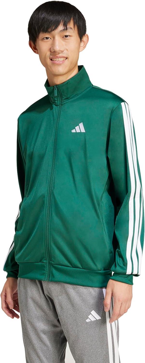 imageadidas Mens Essentials Warmup 3stripes Track TopCollegiate Green
