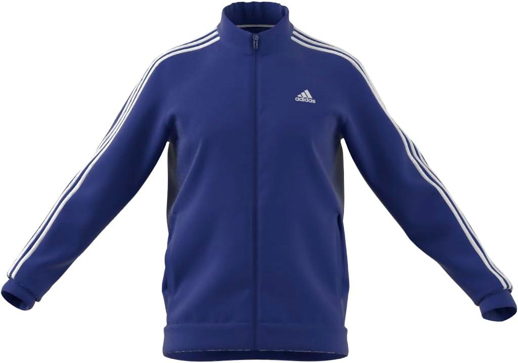 imageadidas Mens Essentials Warmup 3stripes Track TopSemi Lucid BlueWhite
