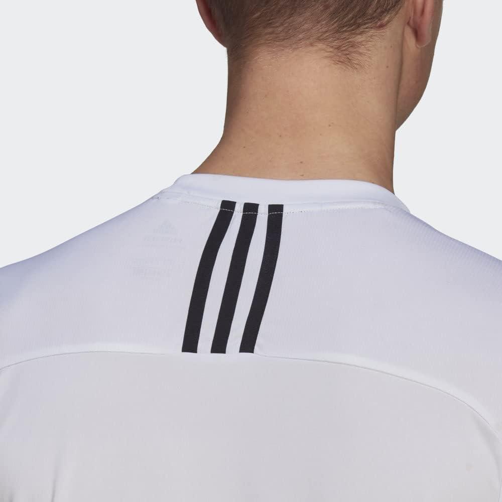 imageadidas Mens Primeblue Designed 2 Move 3Stripes TeeWhiteBlack