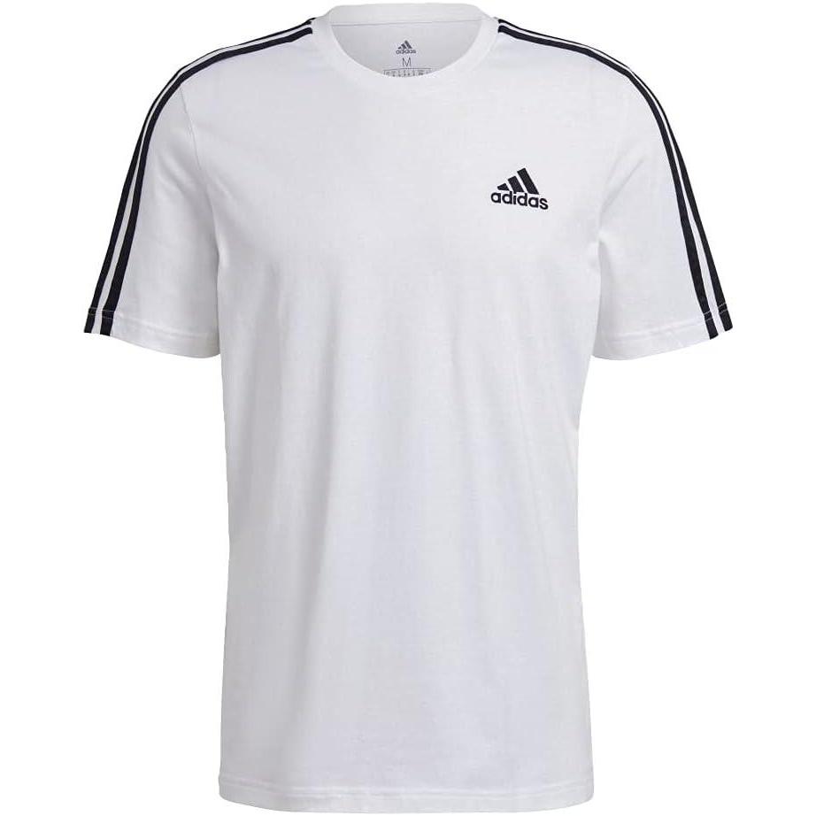 imageadidas Mens Essentials 3stripes TeeWhiteBlack