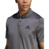 imageadidas Mens Designed to Move 3Stripes Polo ShirtGreyBlack