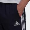 imageadidas Mens Essentials Fleece Tapered Elastic Cuff 3Stripes PantsLegend Ink