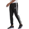 imageadidas Mens Essentials Fleece Tapered Elastic Cuff 3Stripes PantsBlack